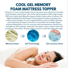 Load image into Gallery viewer, Memory Foam Mattress Topper Cool Gel with Bamboo Fabric Cover