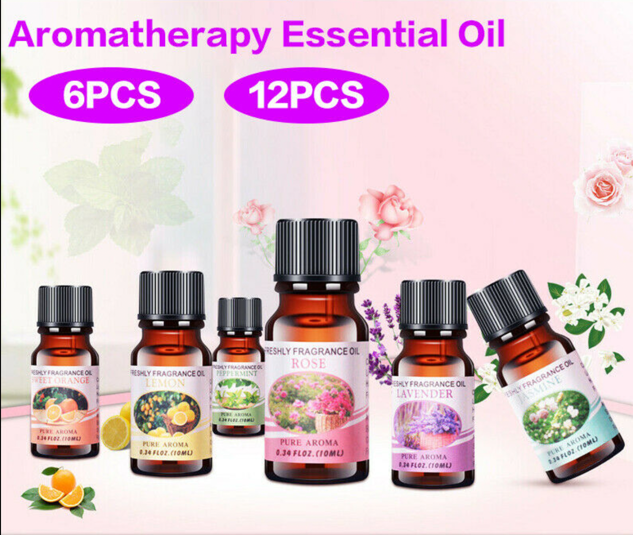 🛢️ Essential Oils Top 6 Gift Set Pure Essential Oils for Diffuser,  Humidifier, Massage, - Diffusers & Fragrance Oil - Los Angeles, California, Facebook Marketplace