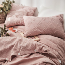 Load image into Gallery viewer, Luxury 100% Cotton Chenille 4 Pcs Bedding Set - Rose
