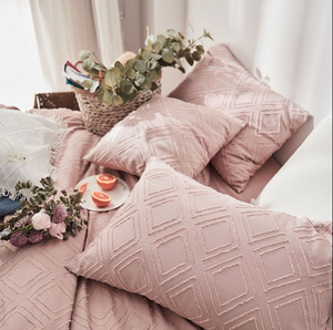 Luxury 100% Cotton Chenille 4 Pcs Bedding Set - Rose