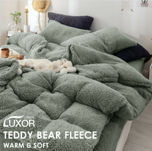 Load image into Gallery viewer, Teddy Bear Fleece Quilt Cover - Grey