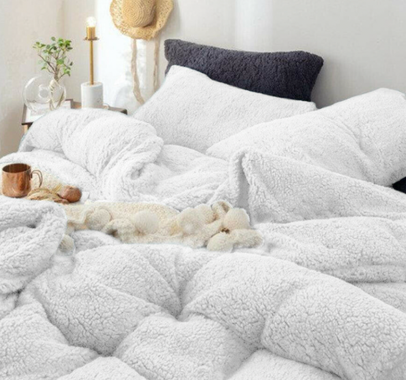 Teddy Bear Fleece Quilt Cover Off white – Bohemian Lifestyle Store