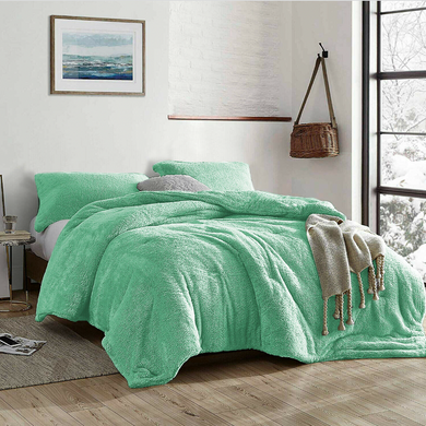 Teddy Fleece Quilt Cover Set - Aqua