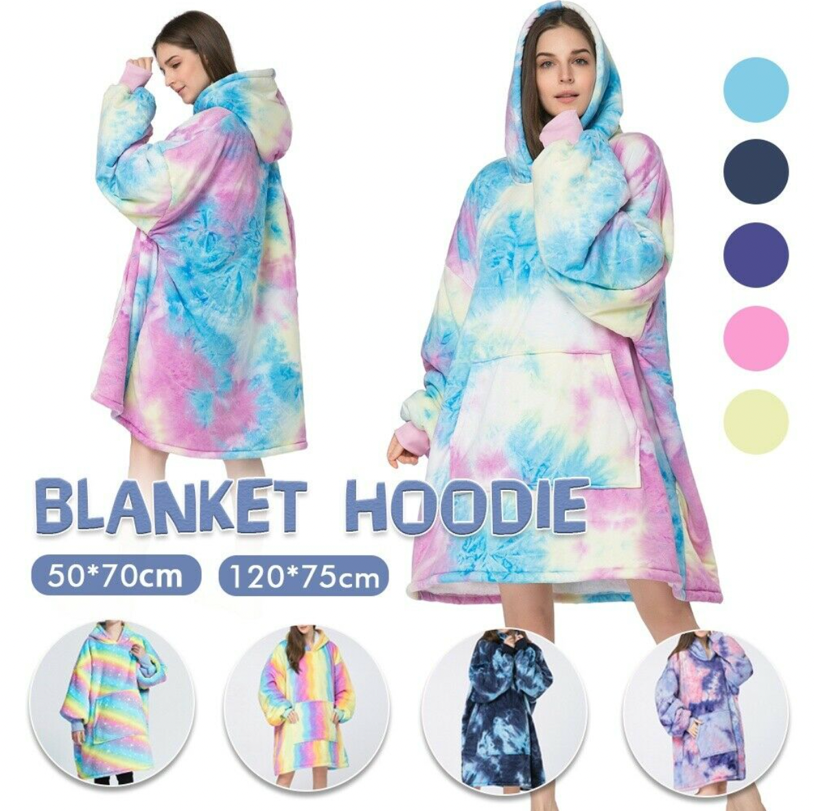 Wearable Blanket Jml Hooded Blanket Tie Dye The Comfy Dream
