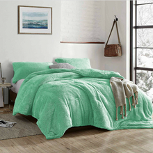 Load image into Gallery viewer, Teddy Fleece Quilt Cover Set - Aqua