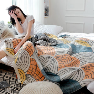 Bohemia Cotton Throw Blanket - Blue Shell