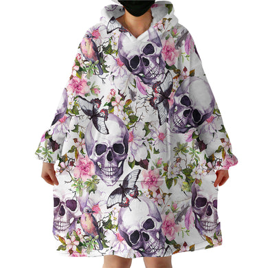 Blanket Hoodie - Skull Flower