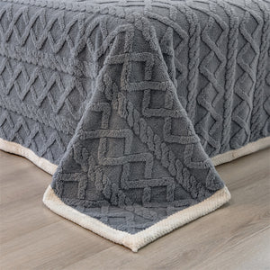 Pineapple Fleece Quilt Cover Set - Grey