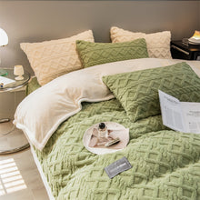 Load image into Gallery viewer, Pineapple Fleece Quilt Cover Set - Green