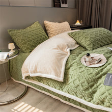 Load image into Gallery viewer, Pineapple Fleece Quilt Cover Set - Green