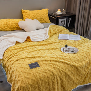 Pineapple Fleece Blanket - Yellow