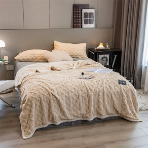 Pineapple Fleece Blanket - Khaki