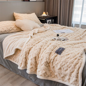 Pineapple Fleece Blanket - Khaki