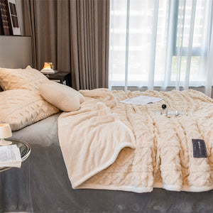 Pineapple Fleece Blanket - Khaki
