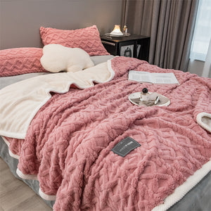 Pineapple Fleece Blanket - Pink