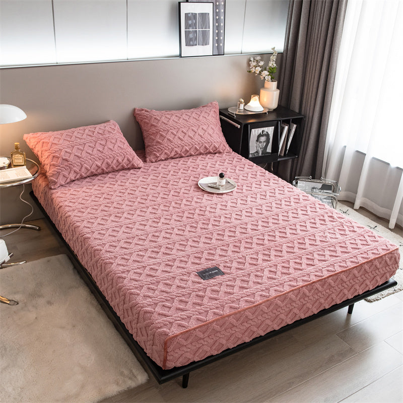 Pineapple Fleece Fitted Sheet - Pink