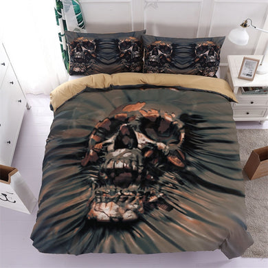 3D Black Skull Bedding Set