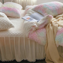 Load image into Gallery viewer, Fluffy Faux Mink &amp; Velvet Fleece Quilt Cover Set - Soft Rainbow