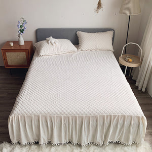 Fluffy Faux Mink & Velvet Fleece Quilt Cover Set - Soft Rainbow