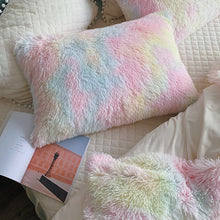 Load image into Gallery viewer, Fluffy Faux Mink &amp; Velvet Fleece Quilt Cover Set - Soft Rainbow