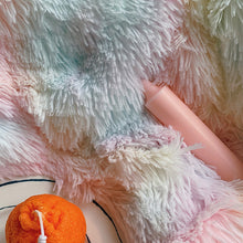 Load image into Gallery viewer, Fluffy Faux Mink &amp; Velvet Fleece Quilt Cover Set - Soft Rainbow