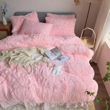 Load image into Gallery viewer, Fluffy Faux Mink &amp; Velvet Fleece Quilt Cover Set - Soft Pink