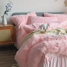 Load image into Gallery viewer, Fluffy Faux Mink &amp; Velvet Fleece Quilt Cover Set - Soft Pink