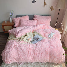 Load image into Gallery viewer, Fluffy Faux Mink &amp; Velvet Fleece Quilt Cover Set - Soft Pink