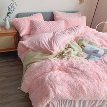 Load image into Gallery viewer, Fluffy Faux Mink &amp; Velvet Fleece Quilt Cover Set - Soft Pink