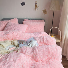 Load image into Gallery viewer, Fluffy Faux Mink &amp; Velvet Fleece Quilt Cover Set - Soft Pink