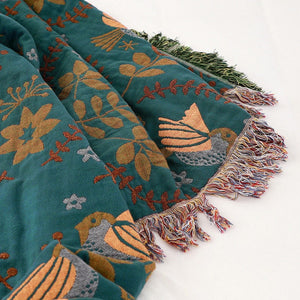 4 Layers Cotton Queen Sofa Throw Boho Throw Blanket