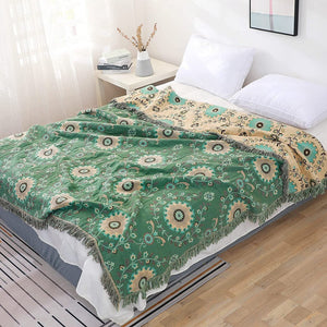 4 Layers Cotton Queen Sofa Throw Boho Throw Blanket