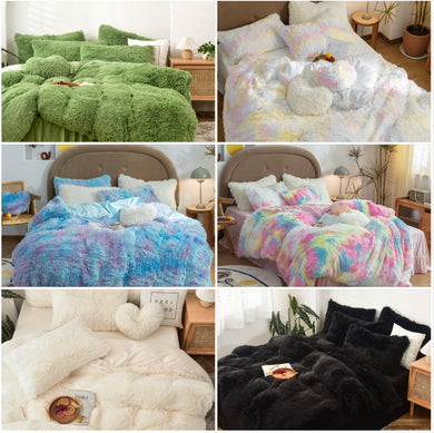 Fluffy Faux Mink & Velvet Fleece Quilt Cover Set