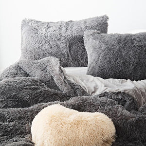 Velvet fleece Double size fitted sheet - Grey