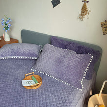 Load image into Gallery viewer, Fluffy Faux Mink &amp; Velvet Fleece Quilt Cover Set - Soft Grey Purple