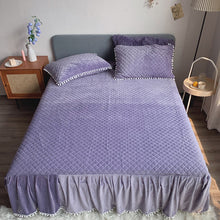 Load image into Gallery viewer, Fluffy Faux Mink &amp; Velvet Fleece Quilt Cover Set - Soft Grey Purple