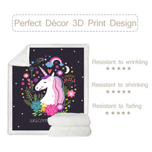 Load image into Gallery viewer, Unicorn Throw Blanket - 24 styles to choose