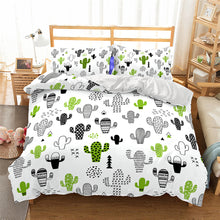 Load image into Gallery viewer, Fun Cactus Duvet Cover Set