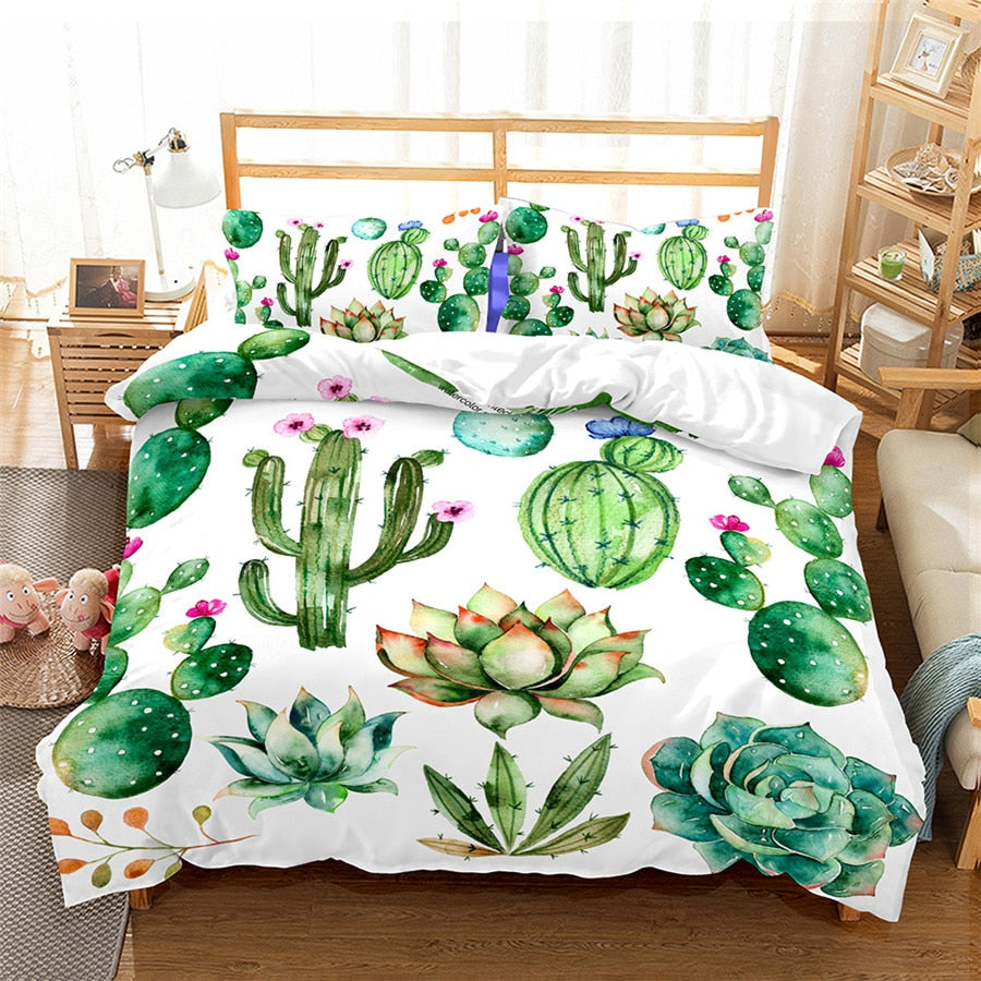 succulent duvet cover Tropical Cactus Duvet Cover Set. UK. US and AU sizes. Duvet or Doona cover. Comes with two pillow cases – Bohemian Lifestyle Store