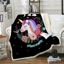 Load image into Gallery viewer, Unicorn Throw Blanket - 24 styles to choose