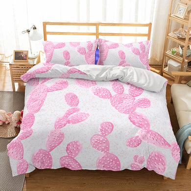 Pink Cactus  Duvet Cover Set