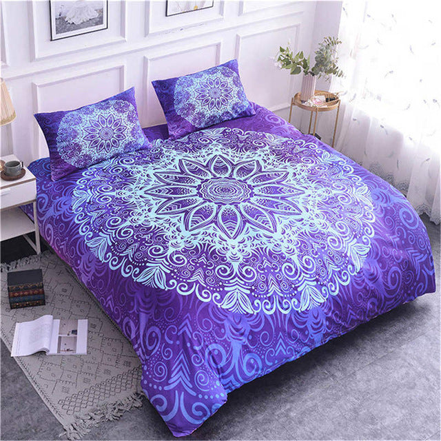 Luxury Mandala Bedding Set - Purple Rain