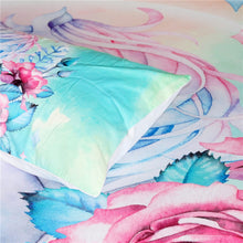 Load image into Gallery viewer, Customised Rose Unicorn Quilt Cover Set