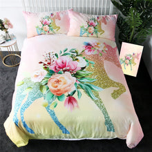 Load image into Gallery viewer, Customised Rose Unicorn Quilt Cover Set