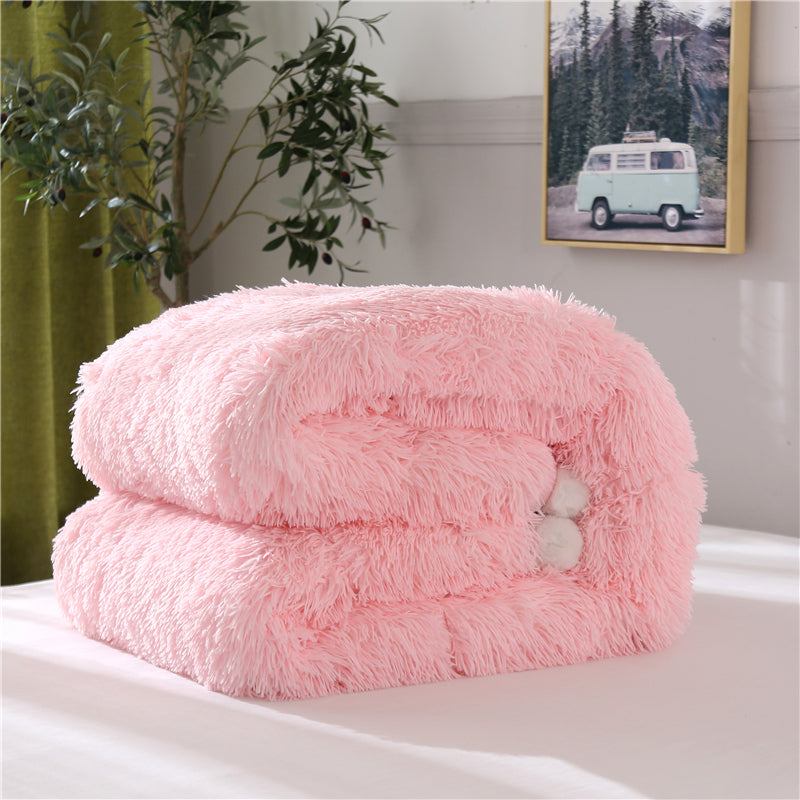 Fluffy Quilt Comforter - Pink