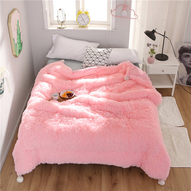 Fluffy Quilt Comforter - Pink