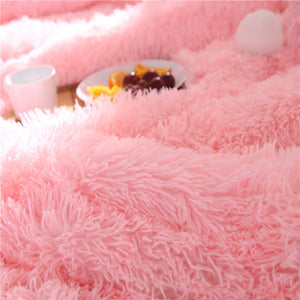 Fluffy Quilt Comforter - Pink