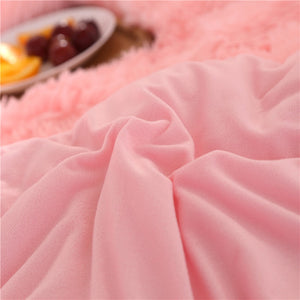 Fluffy Quilt Comforter - Pink