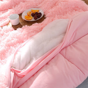Fluffy Quilt Comforter - Pink