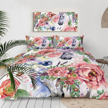 Load image into Gallery viewer, Customised Rose Unicorn Quilt Cover Set